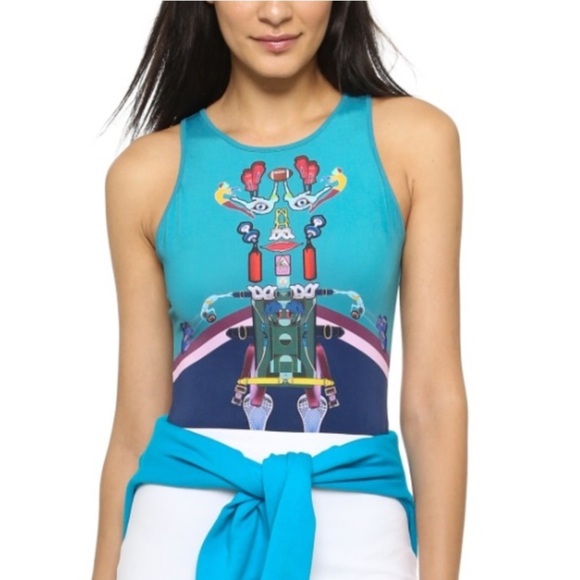 MARY KATRANTZOU x Adidas Teal Bodysuit Size XS Limited Edition Collaboration - Picture 1 of 10